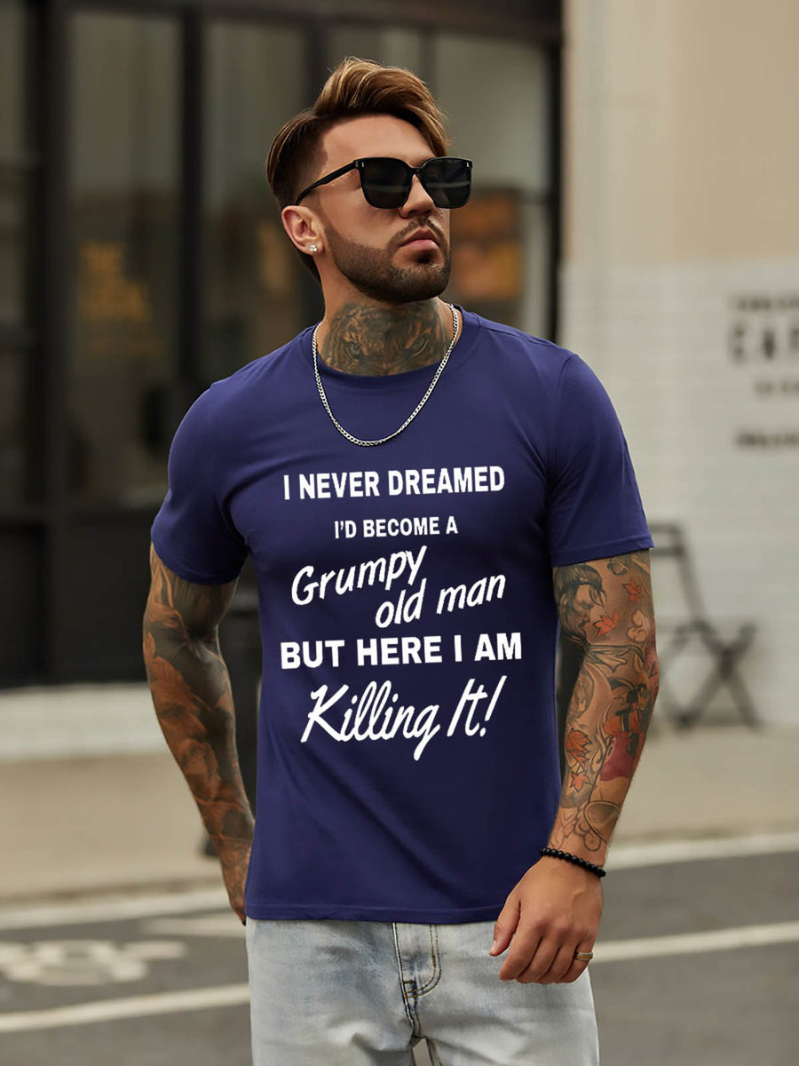 Funny Saying Printed TShirt Old Man Graphic Tee Men Graphic Tees JOYINBOX