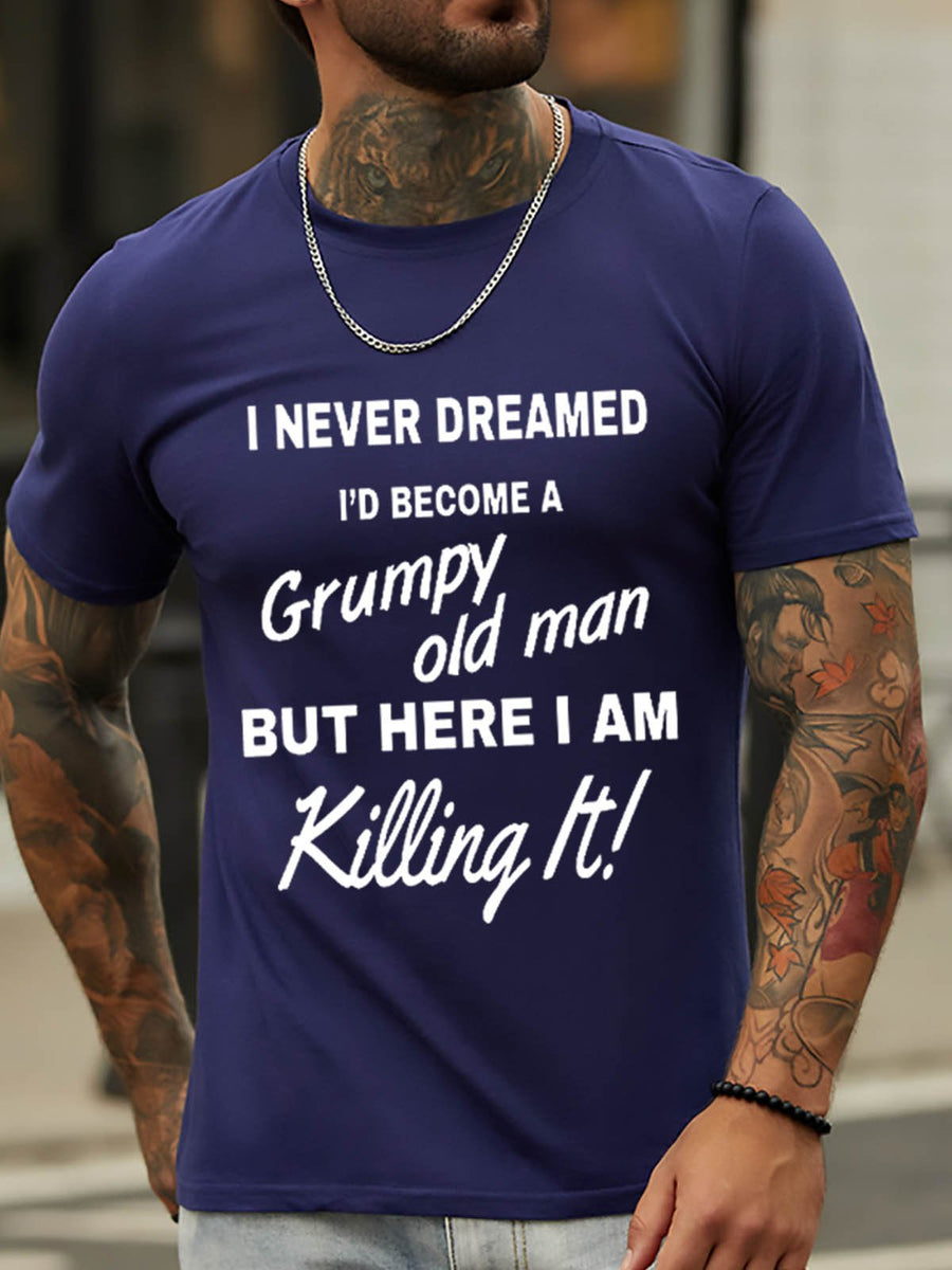 Funny Saying Printed TShirt Old Man Graphic Tee Men Graphic Tees JOYINBOX