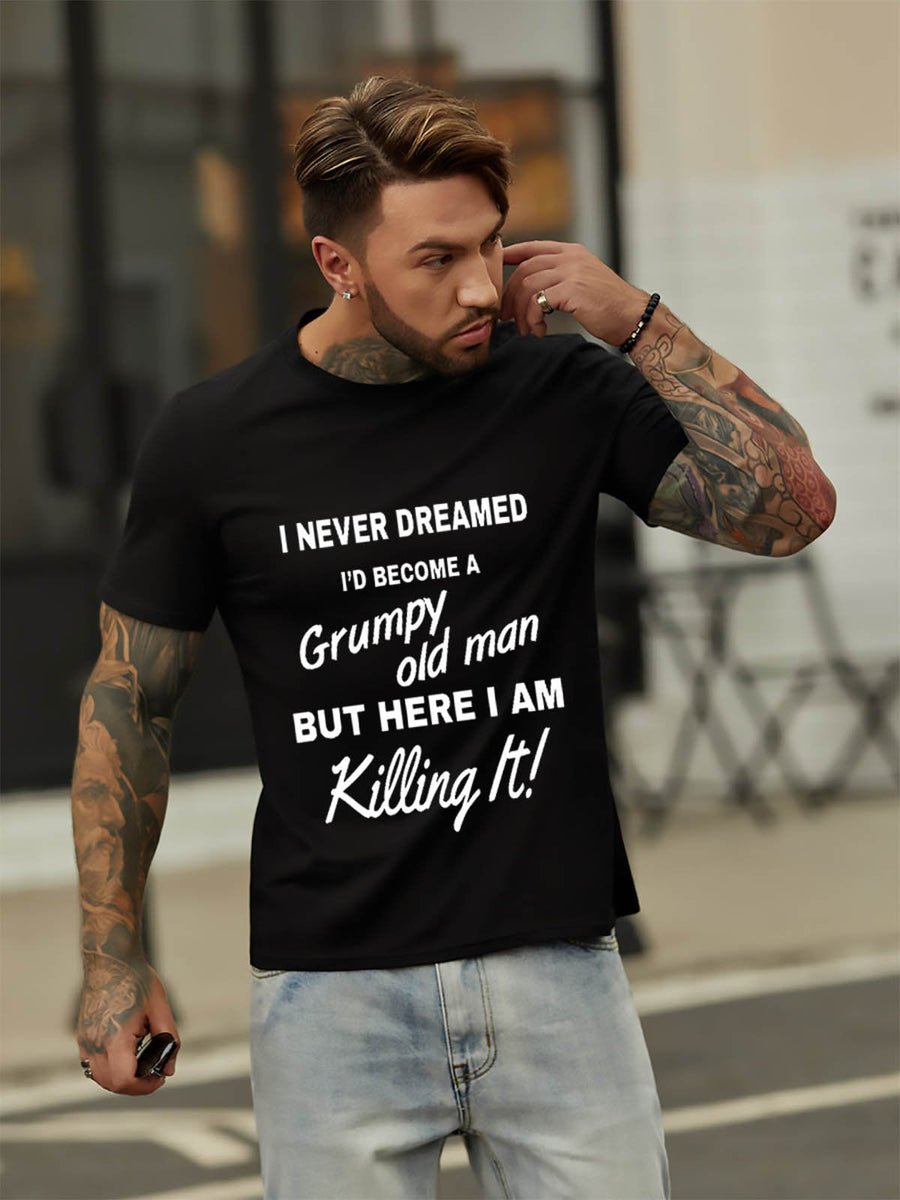 Funny Saying Printed TShirt Old Man Graphic Tee Men Graphic Tees JOYINBOX