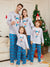 Family Matching Christmas Pajamas with Cartoon Deer Head Plaid Set