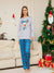 Family Matching Christmas Pajamas with Cartoon Deer Head Plaid Set