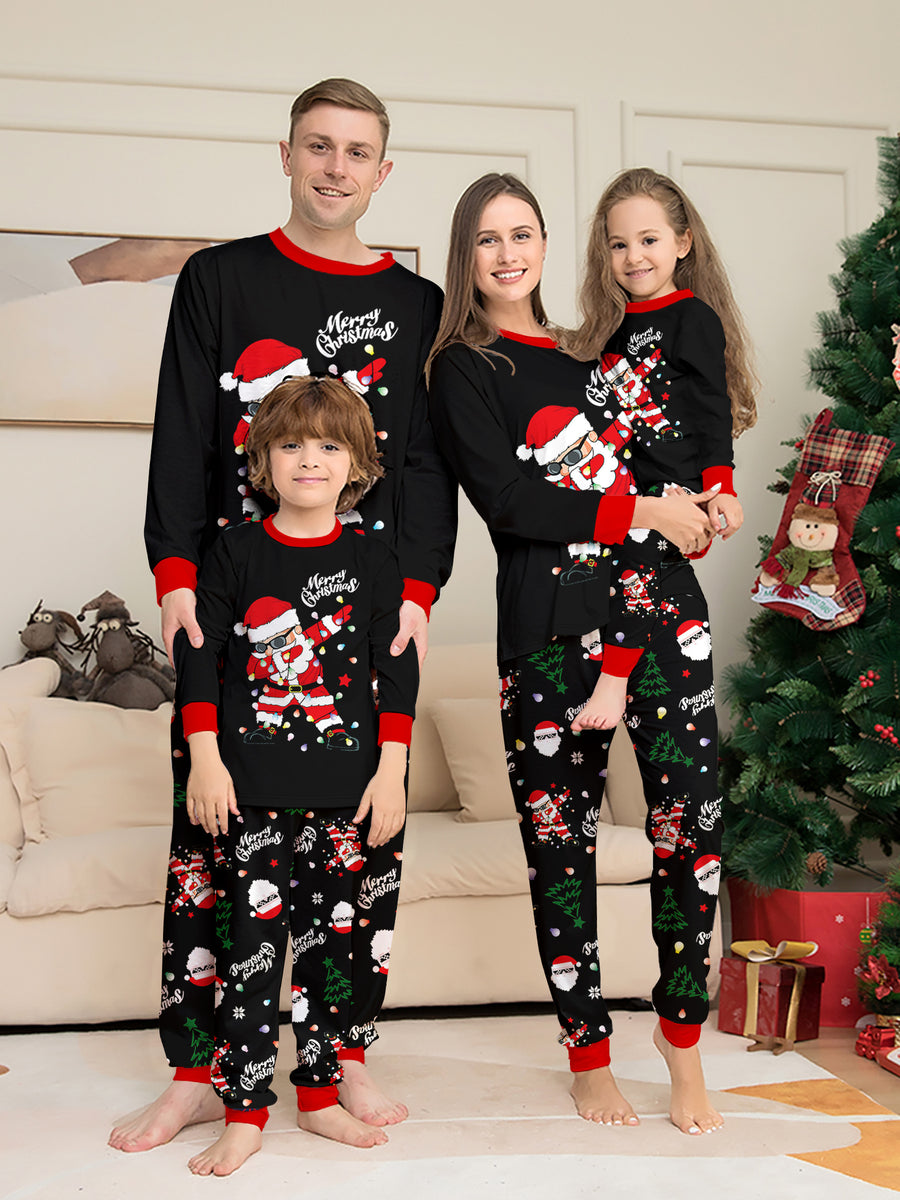Family Christmas Pajamas Santa Claus Lantern Print Matching Family Paj ...