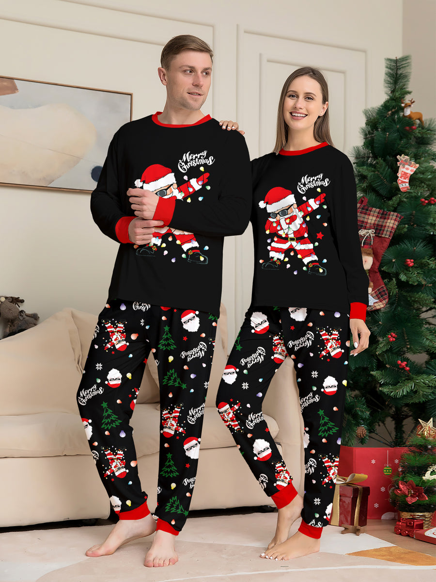 Family Christmas Pajamas Santa Claus Lantern Print Matching Family Paj ...