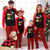 Santa 'Ho Ho Ho' Print Cartoon Family Matching Raglan Long Sleeve Pajamas Sets