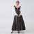 Medieval Gothic Vintage Floral Print Ballgown Two-piece Floor Length Dress