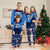 New Christmas Family Pajamas Set Blue Snowman Print