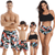 Family Matching Ruffled Printed Bikini Swimsuits