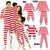 Family Matching Sleepwear Red Stripes Top & Pants Pajamas Sets