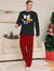 Christmas Plaid Round Neck Family Pajamas with Snowman Print