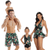 Family Matching One Piece Leaves Swimsuits