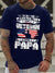 Mens Veteran Papa American Letters Casual T-Shirt