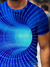Abstract 3D pattern printed round neck short-sleeved T-shirt