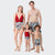 Family Matching Red Flower Printed Swimsuits