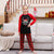 Cousin Crew parent-child black pajama set with Christmas hat print
