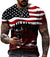 3D Graphic Short Sleeve Shirts Hand American Flag Independence Day