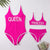 Pink Sports One-piece Mommy And Me Swimsuit