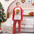 Christmas Plaid Cartoon Letter Print Red Pajama Set