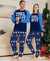 New Christmas Family Pajamas Set Blue Snowman Print