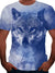3D Graphic Wolf Animal Street Causal Short Sleeve Anime Active Shirts