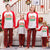 Christmas Cousin Crew red plaid parent-child pajamas set with Christmas hat print