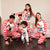 Christmas Striped Family Pajamas Set Snowman & Reindeer Cartoon Pattern