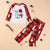 Christmas Red Plaid Pajama Set Snowman Letter Pattern