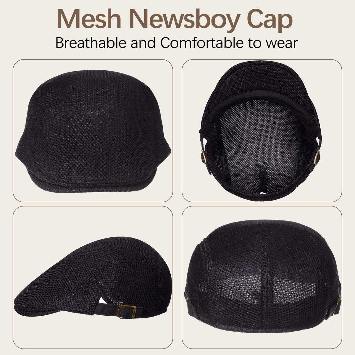 2 Stück Newsboy Caps Aus Baumwolle – Verstellbar, Atmungsaktiv, Für Sommer & Freizeit