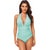 Halter V-Neck Belly Control Sling One Piece Swimsuit