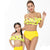 Off Shoulder High Waist Floral Bikini Set Mommy and Me Swimsuit