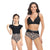 Solid Top & Floral High Waist Bottom Mommy and Me Swimsuit