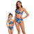 One Shoulder Ruffle Top & High Waisted Bottom Bikini Mommy and Me Swimsuit