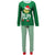 Grinch Christmas Round Neck Green Striped Cartoon Print Family Pajamas Set