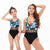 One Piece Hollow Out Tropical Matching Floral Mommy and Me Swimsuit