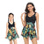Ruffle Floral Print One-Piece Mommy and Me Swimsuit