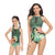Halter Floral Transparent One-Piece Mommy and Me Swimsuit