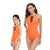 Halter Floral Transparent One-Piece Mommy and Me Swimsuit