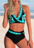 Halter Floral Cross Front Bikini Set Swimwear
