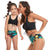 Halter Drawstring Top & Floral Bottom Mommy and Me Swimsuit