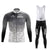 Fleece Long Sleeve Cycling Jersey Set Bib White Black Pants Bicycle Suit