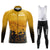 Fleece Long Sleeve Cycling Jersey Set Bib White Black Pants Bicycle Suit