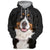 3D Graphic Printed White Dog Hoodies