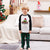 Merry Christmas parent-child holiday matching pajamas with green plaid pattern