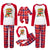 Christmas Plaid Cartoon Letter Print Red Pajama Set